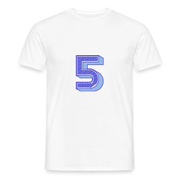 5. 5 YEARS. 5th ANNIVERSARY. 5 YEAR ANNIVERSARY - Men's T-Shirt - white - Front - AI Model Male 178 dark (178cm)