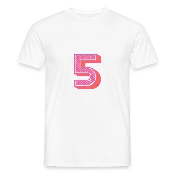5. 5 YEARS. 5th ANNIVERSARY. 5 YEAR ANNIVERSARY - Men's T-Shirt - white - Front - AI Model Male 178 dark (178cm)