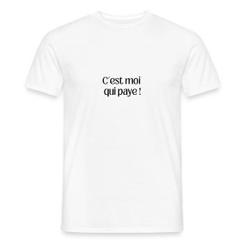 C est moi qui paye - T-shirt homme - blanc - Devant - AI Model Male 178 dark (178cm)