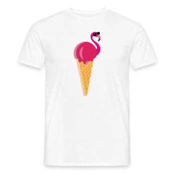 Ice cream Waffeleis Eiskugel Flamingo Eis - Männer T-Shirt - Weiß - Vorne - AI Model Male 178 dark (178cm)