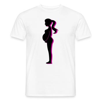 Femme Grossesse Bébé - T-shirt homme - blanc - Devant - AI Model Male 178 dark (178cm)