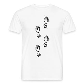 Shoes, Shoe Print, Hiking - Men's T-Shirt - white - Front - AI Model Male 178 dark (178cm)