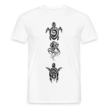 Two Turtles and a Jellyfish (Black) - Men's T-Shirt - white - Front - AI Model Male 178 dark (178cm)