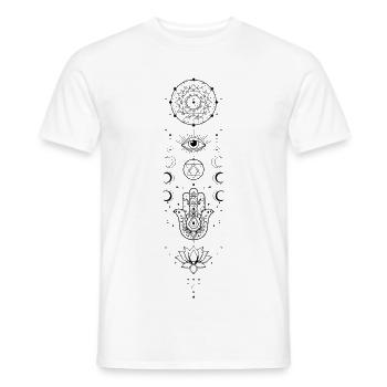 Spiritualité Géométrie Sacrée Fleur de Lotus Zen - T-shirt homme - blanc - Devant - AI Model Male 178 dark (178cm)