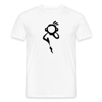 Strichmännchen mit Stift Maler Künstler Zeichnen - Männer T-Shirt - Weiß - Vorne - AI Model Male 178 dark (178cm)