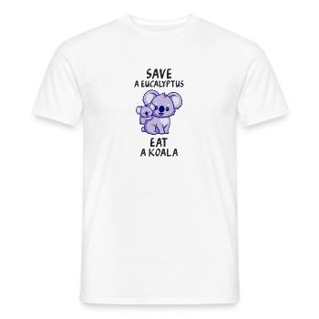 Save a eucalyptus, eat a koala. - Men's T-Shirt - white - Front - AI Model Male 178 dark (178cm)