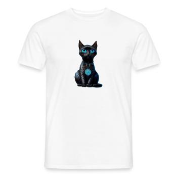 Chat de la Lune - T-shirt homme - blanc - Devant - AI Model Male 178 dark (178cm)