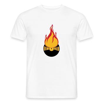 dj party feiern club disko musik tanzen vinyl plat - Männer T-Shirt - Weiß - Vorne - AI Model Male 178 dark (178cm)