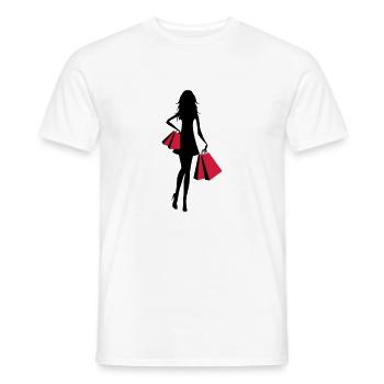 Shopping - Männer T-Shirt - Weiß - Vorne - AI Model Male 178 dark (178cm)