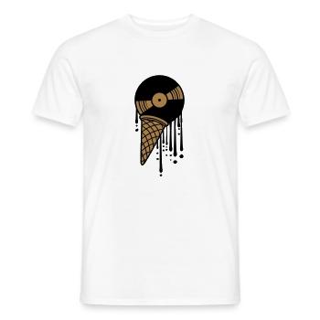 vinyl ice melt drop graffiti ball plate - Men's T-Shirt - white - Front - AI Model Male 178 dark (178cm)