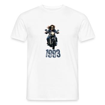 1993, Moto, Femme - T-shirt homme - blanc - Devant - AI Model Male 178 dark (178cm)