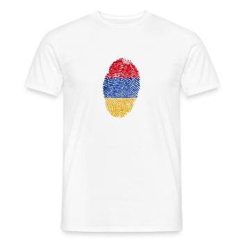 empreintes digitales racines j'aime l'Arménie armenien - T-shirt homme - blanc - Devant - AI Model Male 178 dark (178cm)