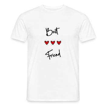 BEST FRIEND. BFF. FRIEND. FRIEND. FRIEND. GIRLFRIEND - Men's T-Shirt - white - Front - AI Model Male 178 dark (178cm)