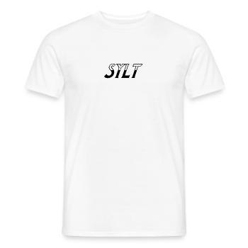 Elegant black lettering design Sylt - Men's T-Shirt - white - Front - AI Model Male 178 dark (178cm)