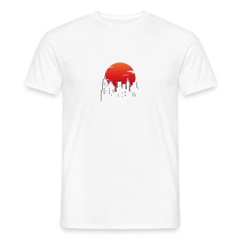 Skyline Hauptsadt Nachtleben Mond Sonnenuntergang - Männer T-Shirt - Weiß - Vorne - AI Model Male 178 dark (178cm)