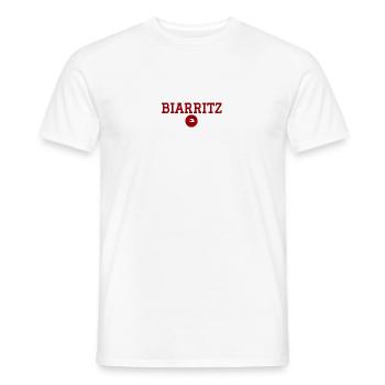 BIARRITZ vague rouge - T-shirt homme - blanc - Devant - AI Model Male 178 dark (178cm)