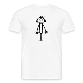 Strichmännchen Kinderbild - Männer T-Shirt - Weiß - Vorne - AI Model Male 178 dark (178cm)