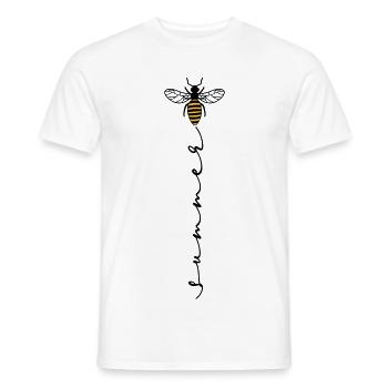 Bee summer buzzer - Men's T-Shirt - white - Front - AI Model Male 178 dark (178cm)