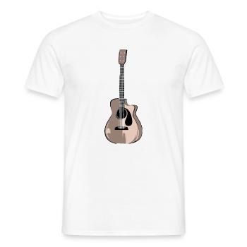 Guitare Guitare acoustique Illustration Logo icône - T-shirt homme - blanc - Devant - AI Model Male 178 dark (178cm)