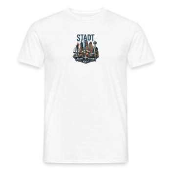 Stadt Dynamik: Kultur & Licht - Männer T-Shirt - Weiß - Vorne - AI Model Male 178 dark (178cm)