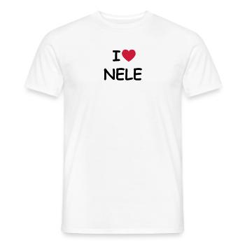 I love Nele - Männer T-Shirt - Weiß - Vorne - AI Model Male 178 dark (178cm)