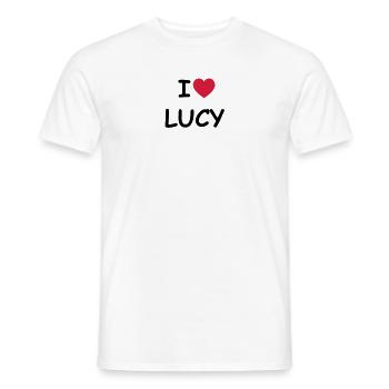 J'aime Lucy - T-shirt homme - blanc - Devant - AI Model Male 178 dark (178cm)