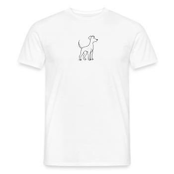 Dessin au trait du chien - T-shirt homme - blanc - Devant - AI Model Male 178 dark (178cm)