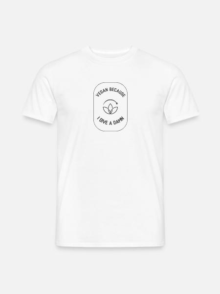 Vegan because i give a damn Shirt - Männer T-Shirt - Weiß