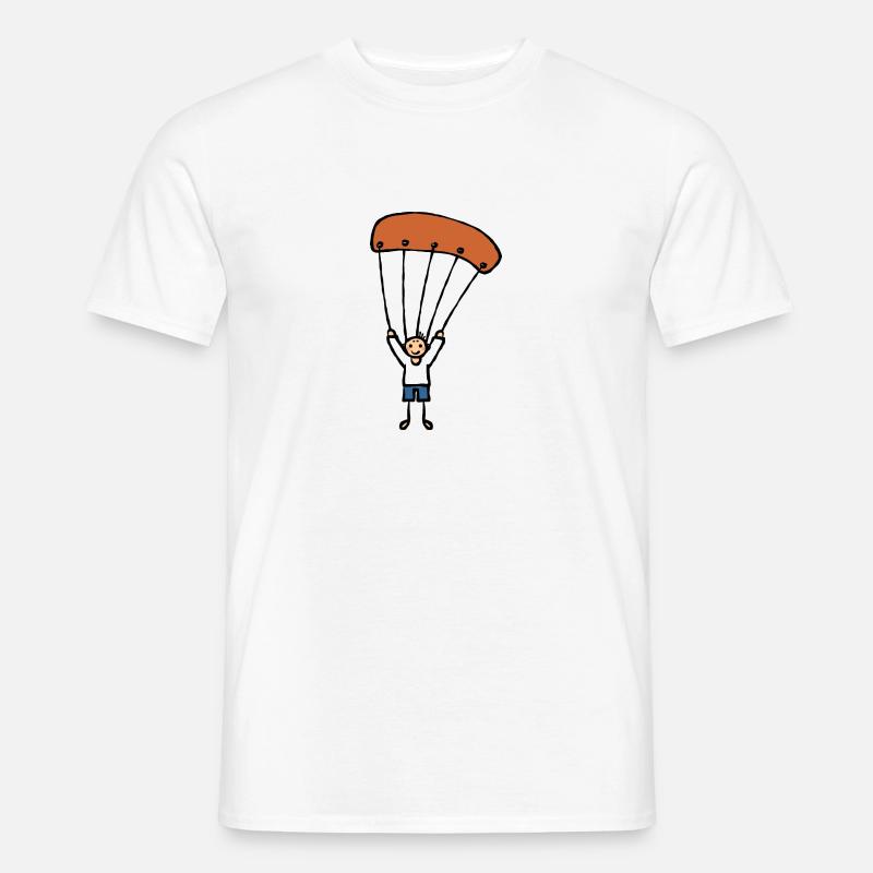 Gleitschirmflieger mit Gleitschirm - Männer T-Shirt - Weiß