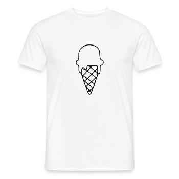 Emoji Ice Cream Sketch Stickers Crème Glacée - T-shirt homme - blanc - Devant - AI Model Male 178 dark (178cm)