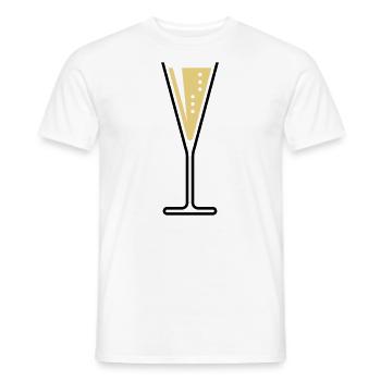 Glass Of Sparkling Wine (Funnel / Open / 2C) - Men's T-Shirt - white - Front - AI Model Male 178 dark (178cm)