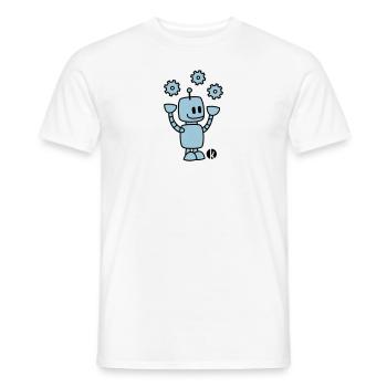 Happy Robot (2c) - Männer T-Shirt - Weiß - Vorne - AI Model Male 178 dark (178cm)