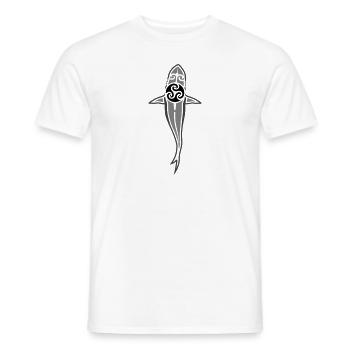 Requin tribal - T-shirt homme - blanc - Devant - AI Model Male 178 dark (178cm)