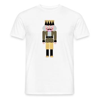 Nussknacker Weihnachten Gold zickzack Muster Deko - Männer T-Shirt - Weiß - Vorne - AI Model Male 178 dark (178cm)