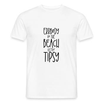 Errbody In The Beach Getting' Tipsy - Men's T-Shirt - white - Front - AI Model Male 178 dark (178cm)