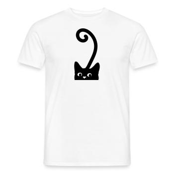 Curious Cat - Männer T-Shirt - Weiß - Vorne - AI Model Male 178 dark (178cm)