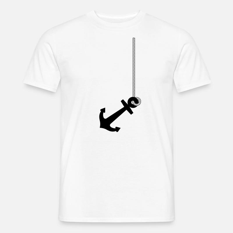 Anker mit Seil - Männer T-Shirt - Weiß