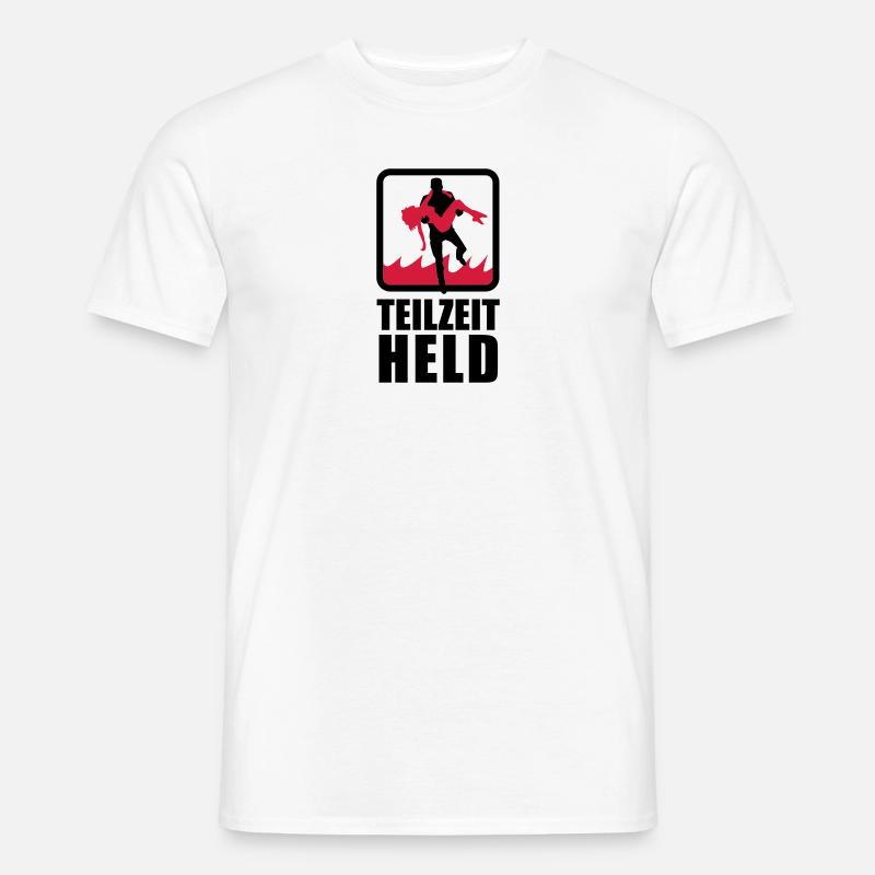 Teilzeit Held mit Flammen - Männer T-Shirt - undefined
