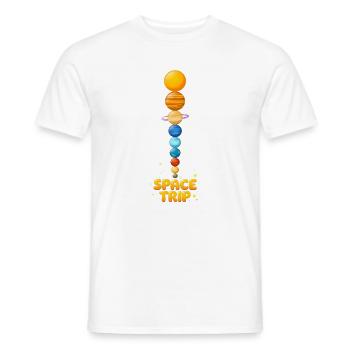 VOYAGE DANS L’ESPACE - Tour planétaire colorée - T-shirt homme - blanc - Devant - AI Model Male 178 dark (178cm)