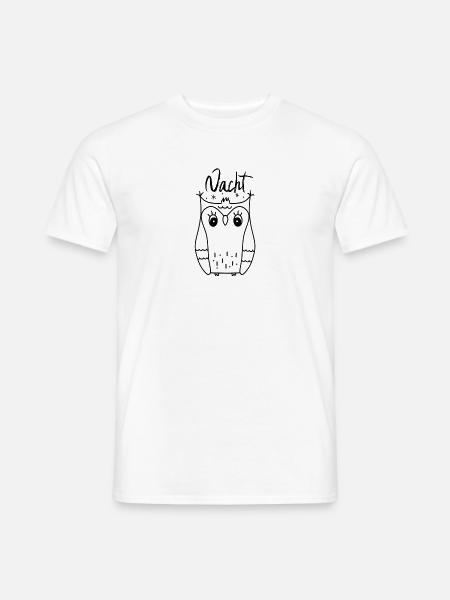 Nachteule Gute Nacht - Männer T-Shirt - Weiß