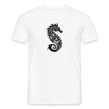 Little cute tattoo style seahorse - Men's T-Shirt - white - Front - AI Model Male 178 dark (178cm)