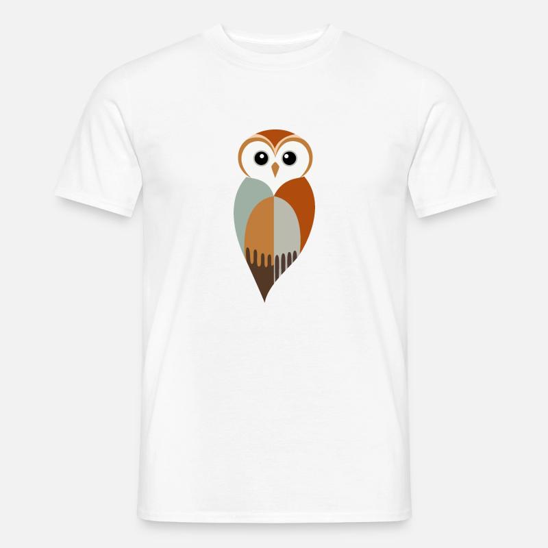 Stilisierte Eule - Männer T-Shirt - Weiß