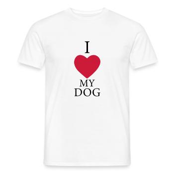 J'aime mon chien - T-shirt homme - blanc - Devant - AI Model Male 178 dark (178cm)