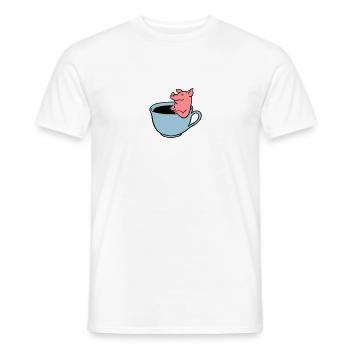 Schwein im Kaffee - Männer T-Shirt - Weiß - Vorne - AI Model Male 178 dark (178cm)