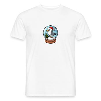 Boule à neige boule à neige Moin Mouette chapeau Noël - T-shirt homme - blanc - Devant - AI Model Male 178 dark (178cm)
