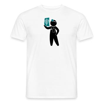 Ein Arzt untersucht ein Röntgenbild - Männer T-Shirt - Weiß - Vorne - AI Model Male 178 dark (178cm)