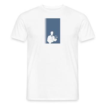 Juge de droit - T-shirt homme - blanc - Devant - AI Model Male 178 dark (178cm)