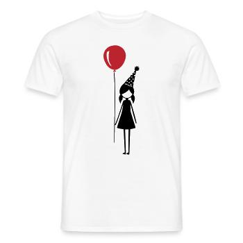 Fiesta de cumpleaños de los niños de la niña del globo de cumpleaños - Camiseta hombre - blanco - delante - AI Model Male 178 dark (178cm)