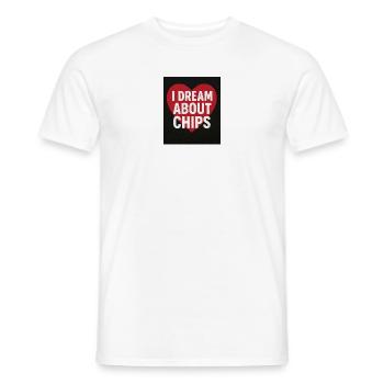 Je rêve de chips en cœur - T-shirt homme - blanc - Devant - AI Model Male 178 dark (178cm)