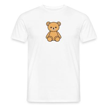 Cute Teddy Bear Cartoon - Men's T-Shirt - white - Front - AI Model Male 178 dark (178cm)